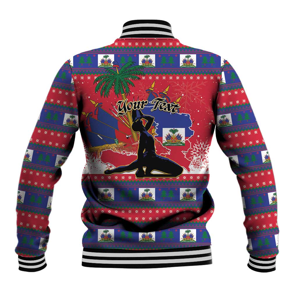 Personalized Ayiti Jwaye Nwel Baseball Jacket Haiti Merry Christmas - African Pride
