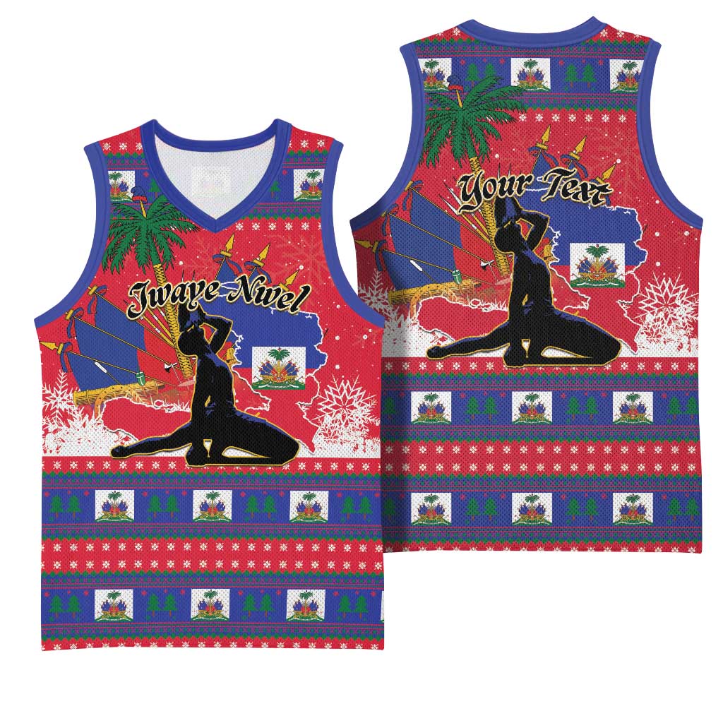 Personalized Ayiti Jwaye Nwel Basketball Jersey Haiti Merry Christmas - African Pride