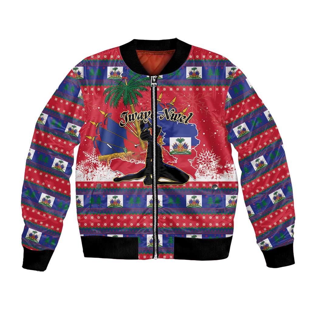 Personalized Ayiti Jwaye Nwel Bomber Jacket Haiti Merry Christmas - African Pride