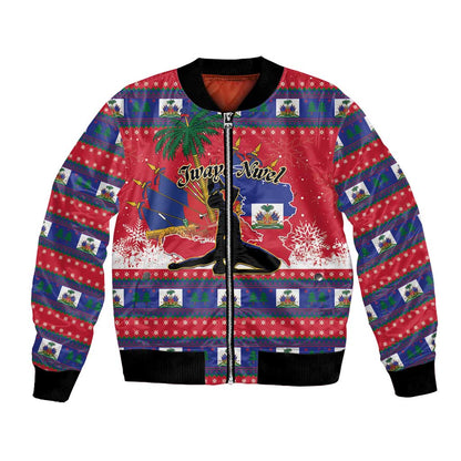 Personalized Ayiti Jwaye Nwel Bomber Jacket Haiti Merry Christmas - African Pride