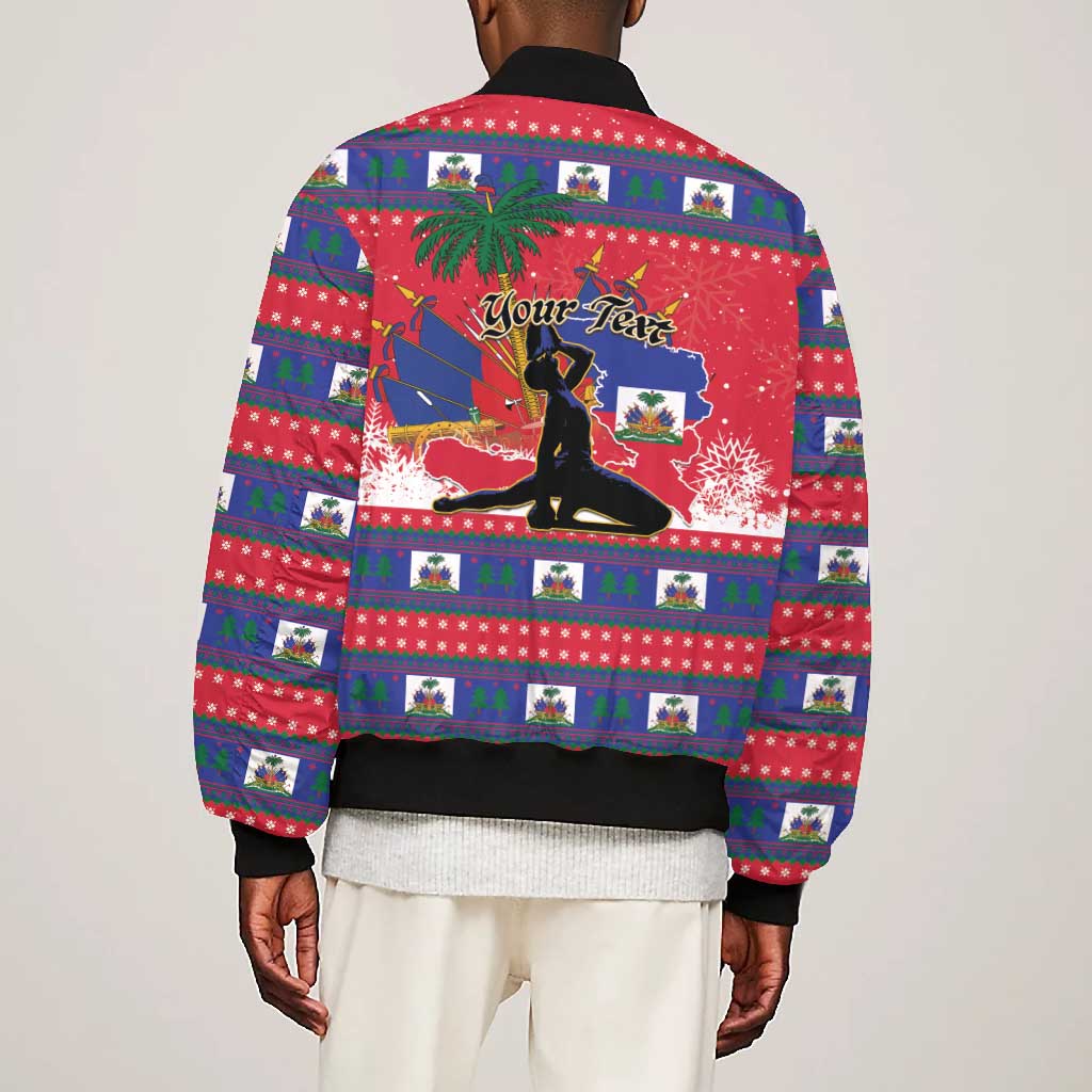 Personalized Ayiti Jwaye Nwel Bomber Jacket Haiti Merry Christmas - African Pride