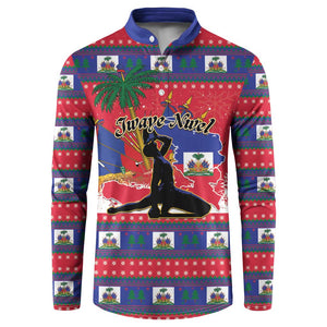 Personalized Ayiti Jwaye Nwel Button Sweatshirt Haiti Merry Christmas