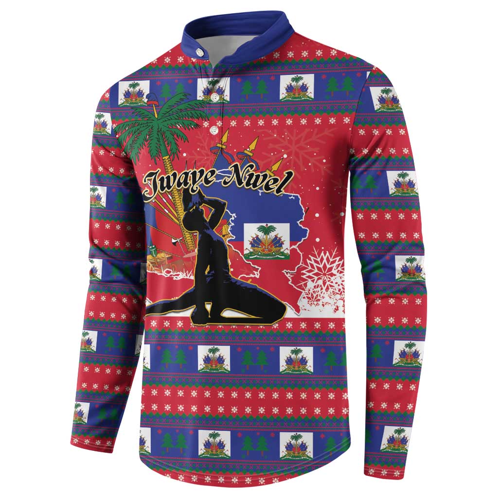 Personalized Ayiti Jwaye Nwel Button Sweatshirt Haiti Merry Christmas