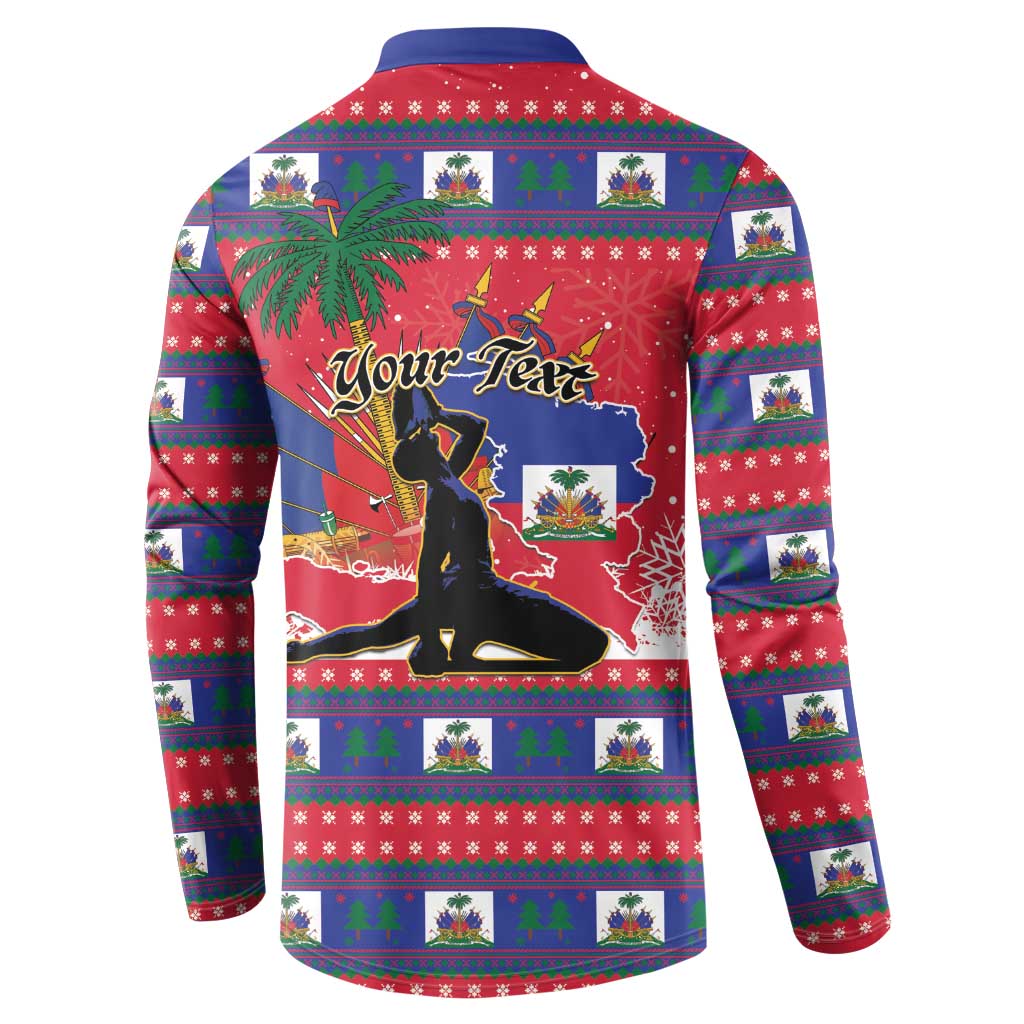 Personalized Ayiti Jwaye Nwel Button Sweatshirt Haiti Merry Christmas