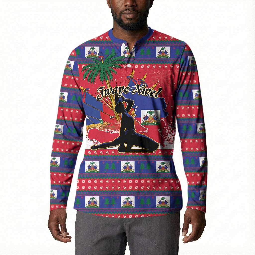 Personalized Ayiti Jwaye Nwel Button Sweatshirt Haiti Merry Christmas