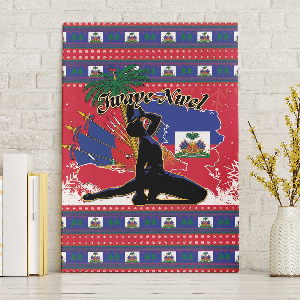 Ayiti Jwaye Nwel Canvas Wall Art Haiti Merry Christmas - African Pride