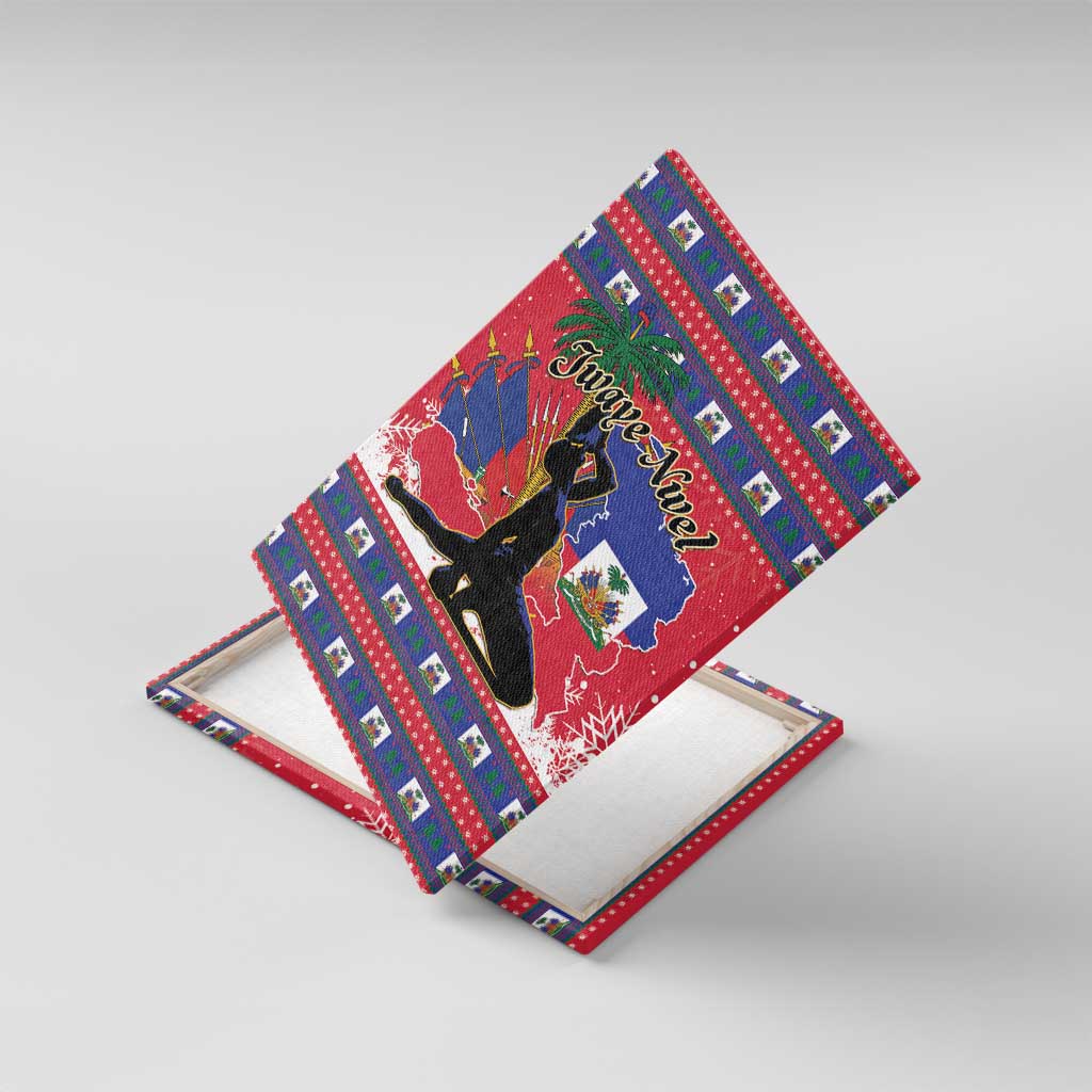 Ayiti Jwaye Nwel Canvas Wall Art Haiti Merry Christmas - African Pride