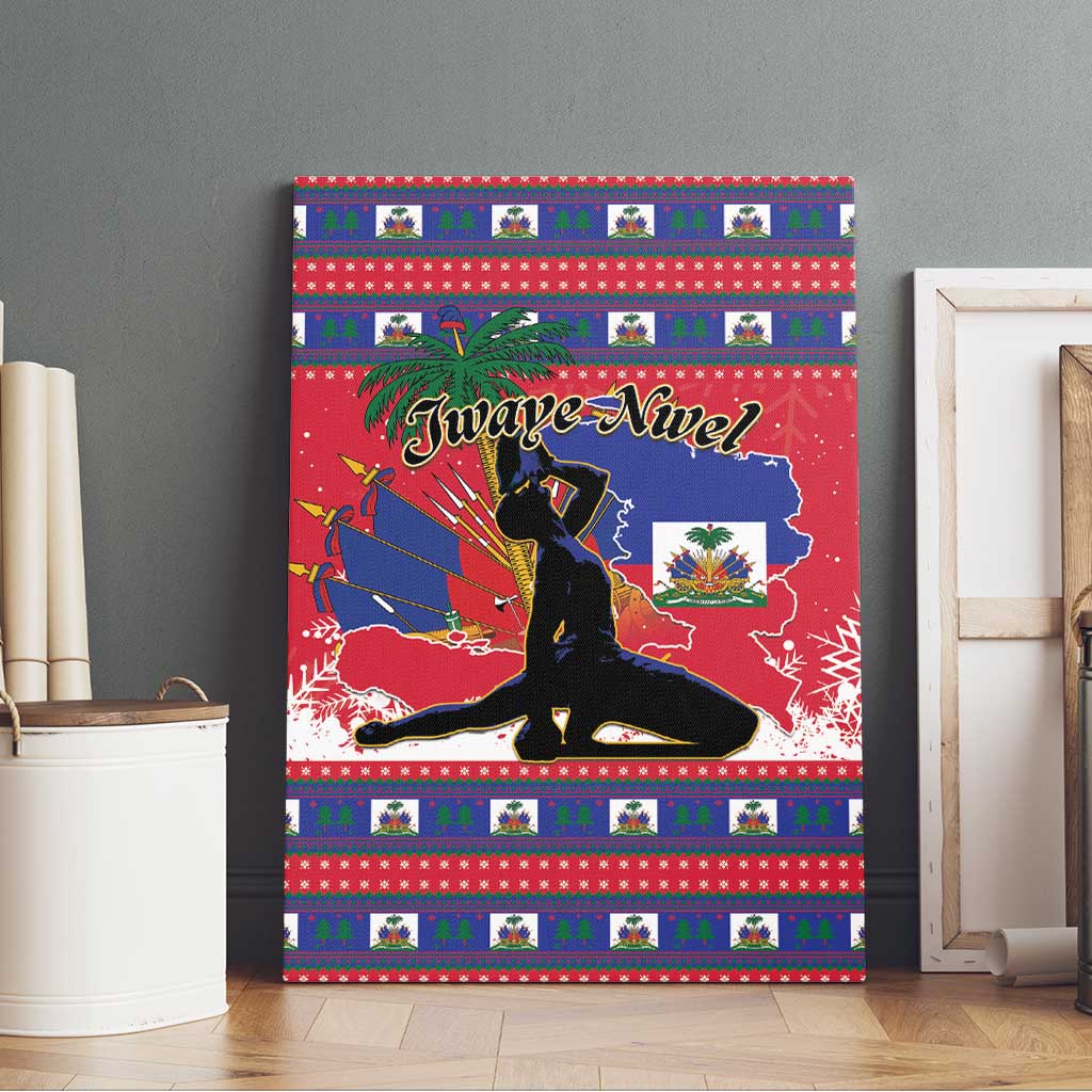 Ayiti Jwaye Nwel Canvas Wall Art Haiti Merry Christmas - African Pride