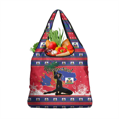 Ayiti Jwaye Nwel Grocery Bag Haiti Merry Christmas - African Pride