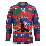 Personalized Ayiti Jwaye Nwel Hockey Jersey Haiti Merry Christmas
