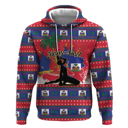 Personalized Ayiti Jwaye Nwel Hoodie Haiti Merry Christmas - African Pride