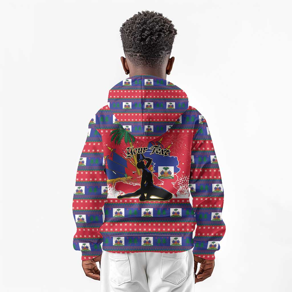 Personalized Ayiti Jwaye Nwel Kid Hoodie Haiti Merry Christmas - African Pride