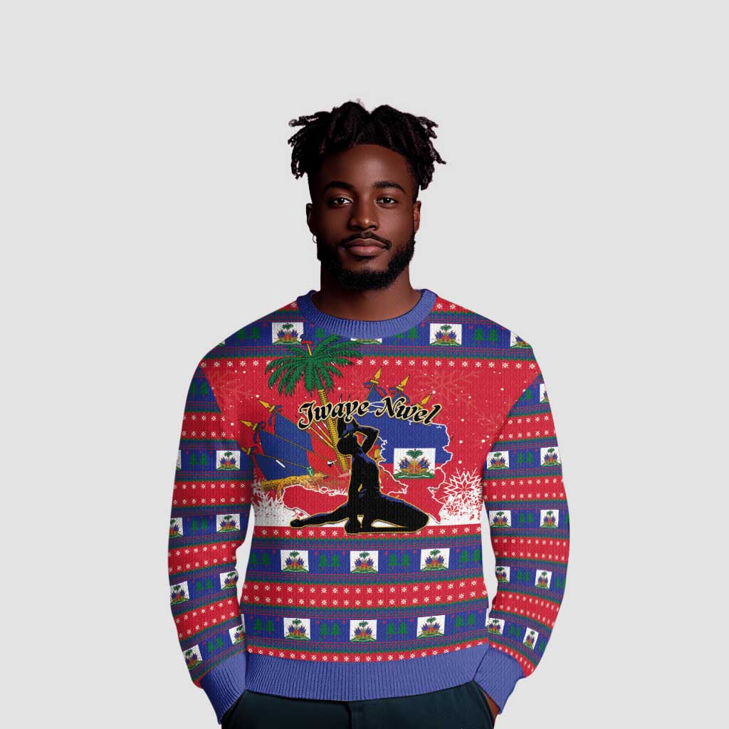 Ayiti Jwaye Nwel Ugly Christmas Sweater Haiti Merry Christmas - African Pride