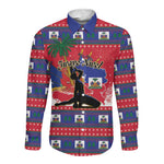 Personalized Ayiti Jwaye Nwel Long Sleeve Button Shirt Haiti Merry Christmas - African Pride