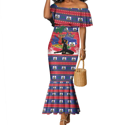 Personalized Ayiti Jwaye Nwel Mermaid Dress Haiti Merry Christmas LT01