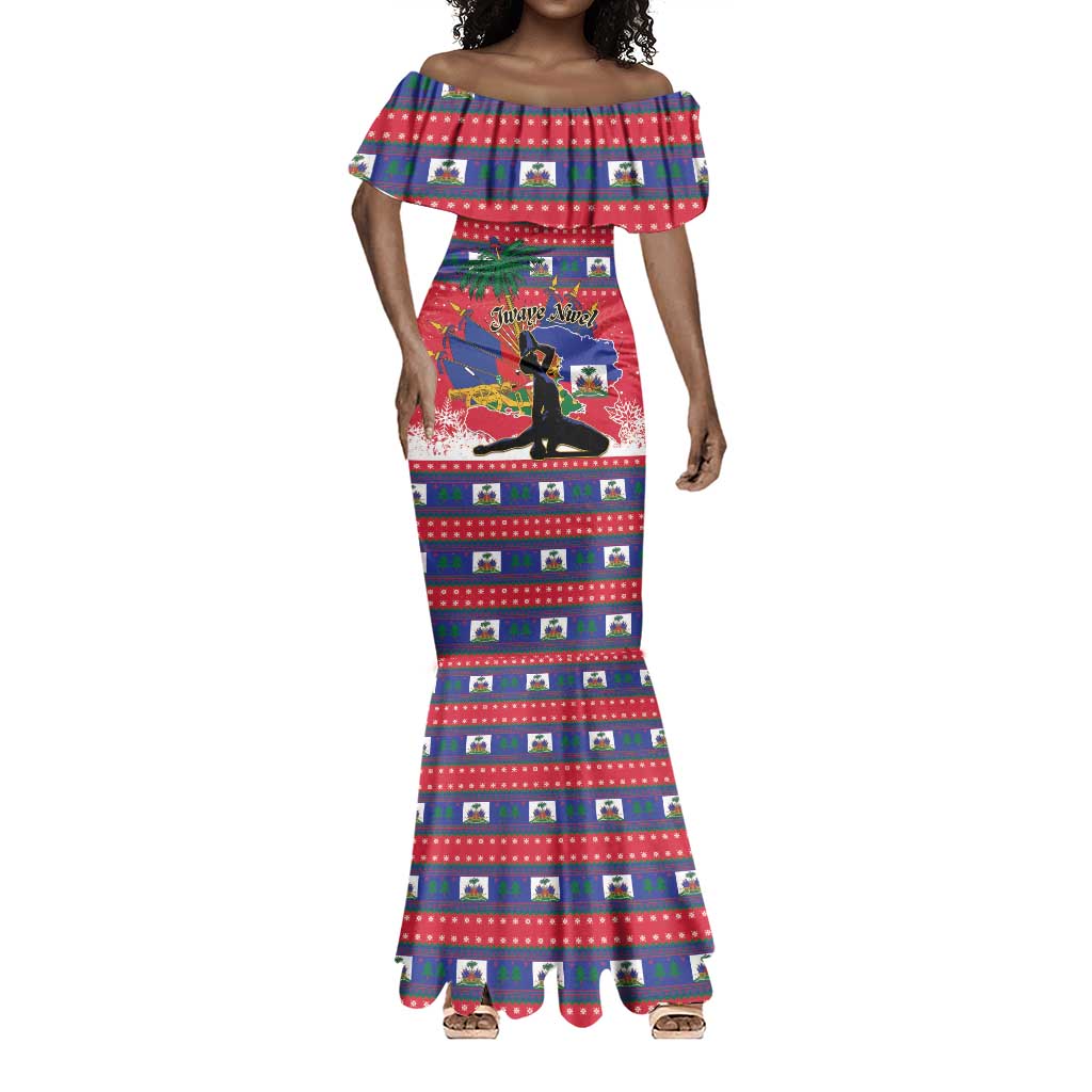 Personalized Ayiti Jwaye Nwel Mermaid Dress Haiti Merry Christmas LT01
