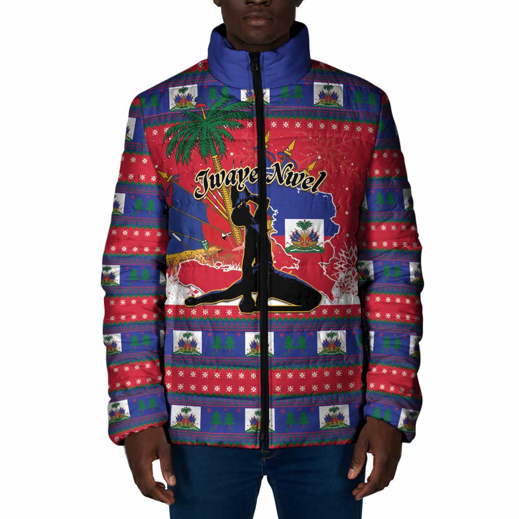 Personalized Ayiti Jwaye Nwel Padded Jacket Haiti Merry Christmas