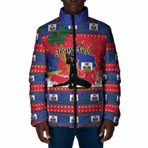 Personalized Ayiti Jwaye Nwel Padded Jacket Haiti Merry Christmas