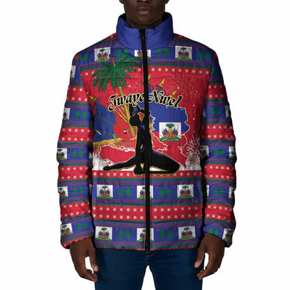 Personalized Ayiti Jwaye Nwel Padded Jacket Haiti Merry Christmas