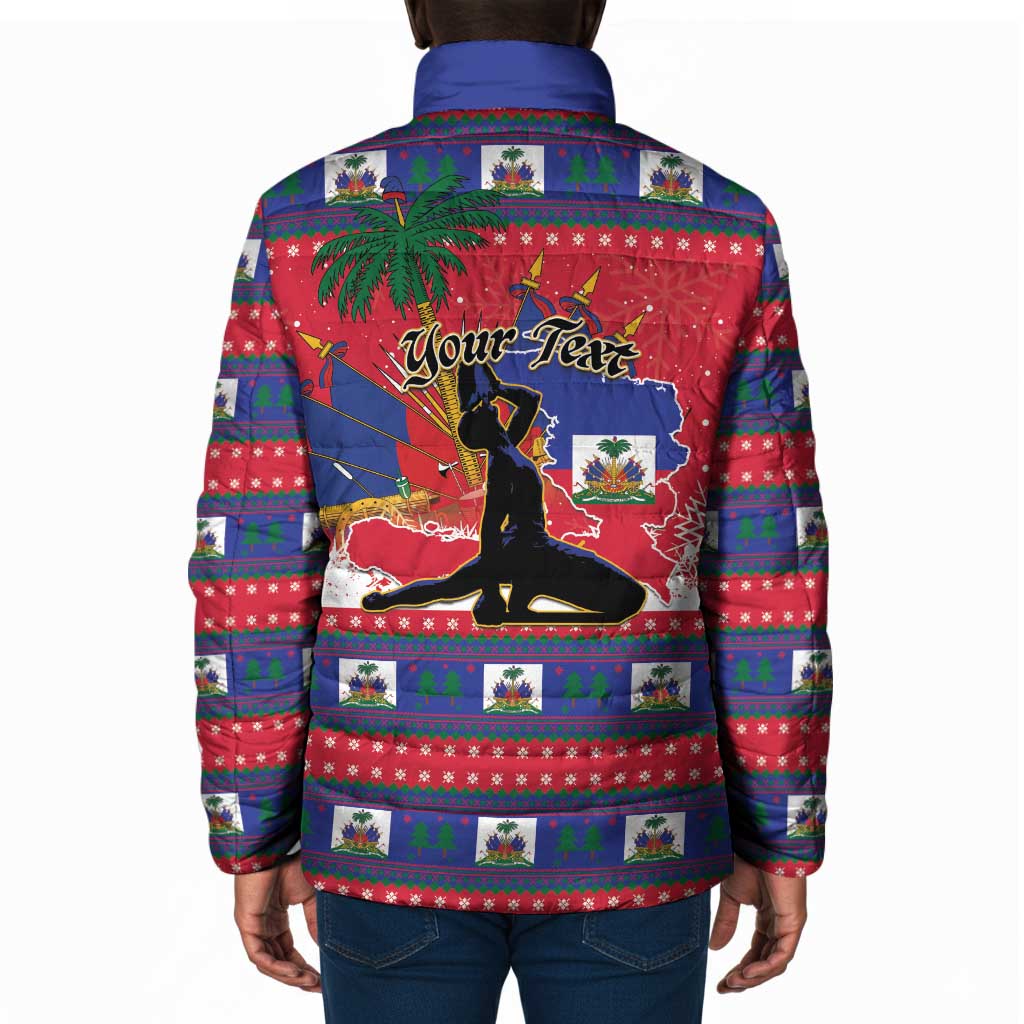 Personalized Ayiti Jwaye Nwel Padded Jacket Haiti Merry Christmas