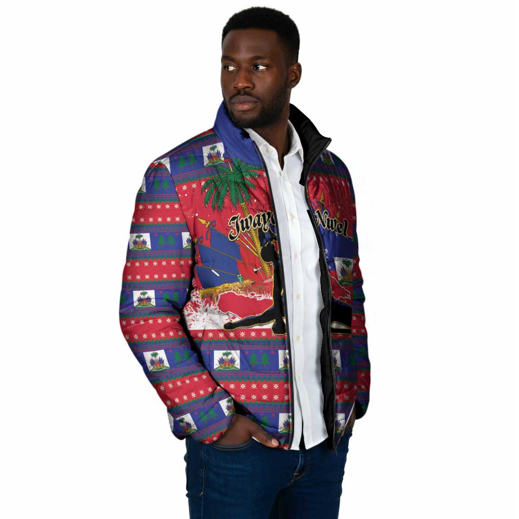 Personalized Ayiti Jwaye Nwel Padded Jacket Haiti Merry Christmas