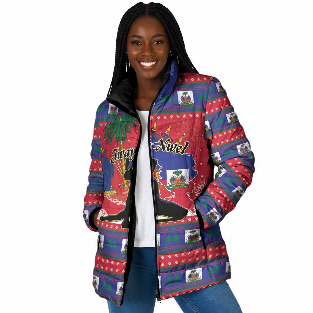 Personalized Ayiti Jwaye Nwel Padded Jacket Haiti Merry Christmas