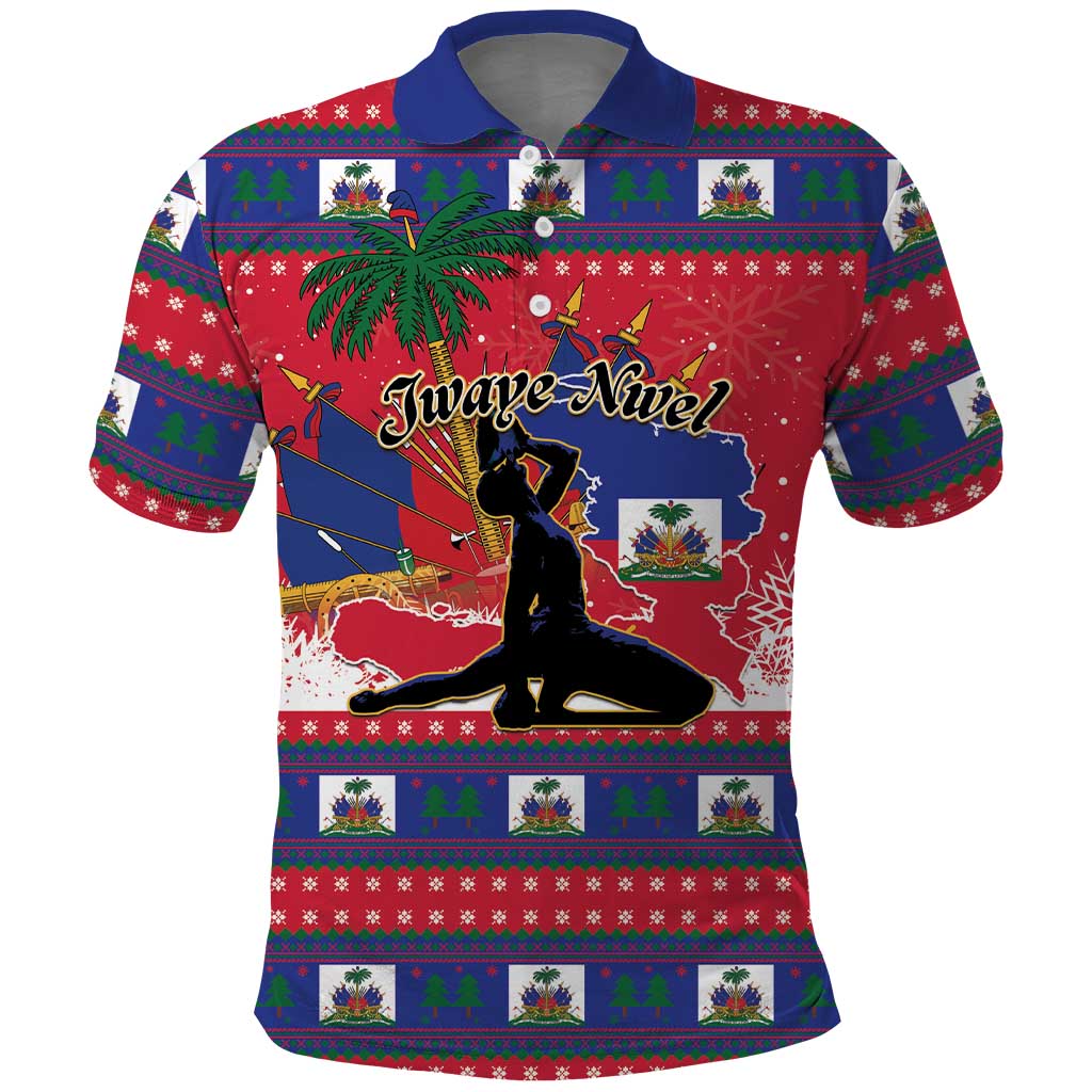 Personalized Ayiti Jwaye Nwel Polo Shirt Haiti Merry Christmas LT01
