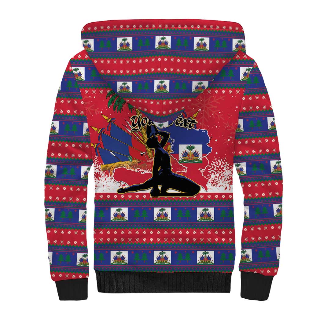 Personalized Ayiti Jwaye Nwel Sherpa Hoodie Haiti Merry Christmas - African Pride