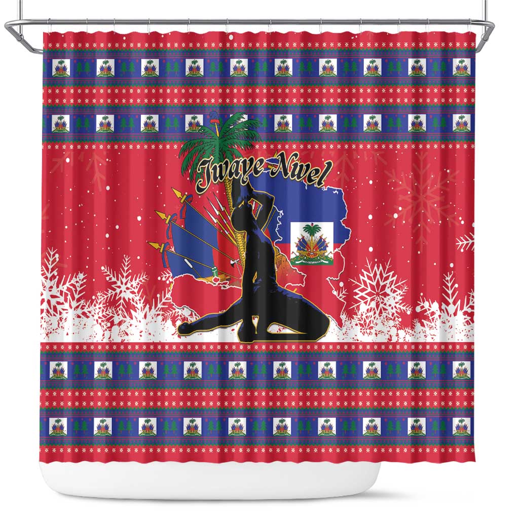 Ayiti Jwaye Nwel Shower Curtain Haiti Merry Christmas - African Pride
