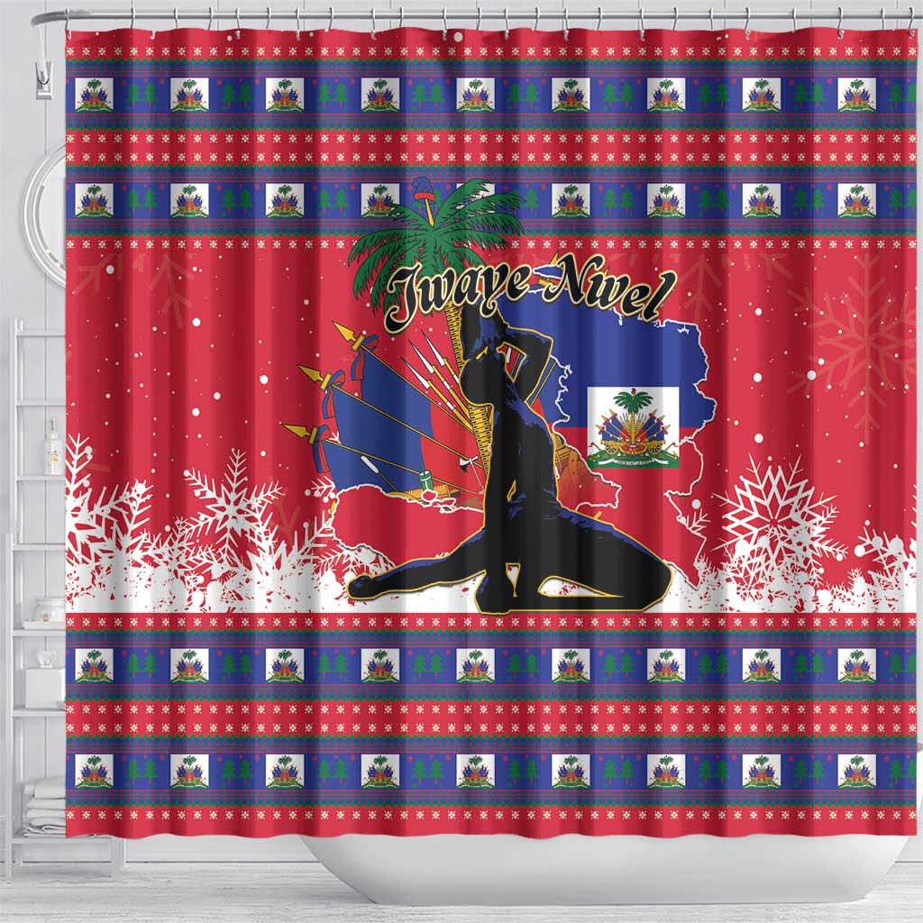 Ayiti Jwaye Nwel Shower Curtain Haiti Merry Christmas - African Pride