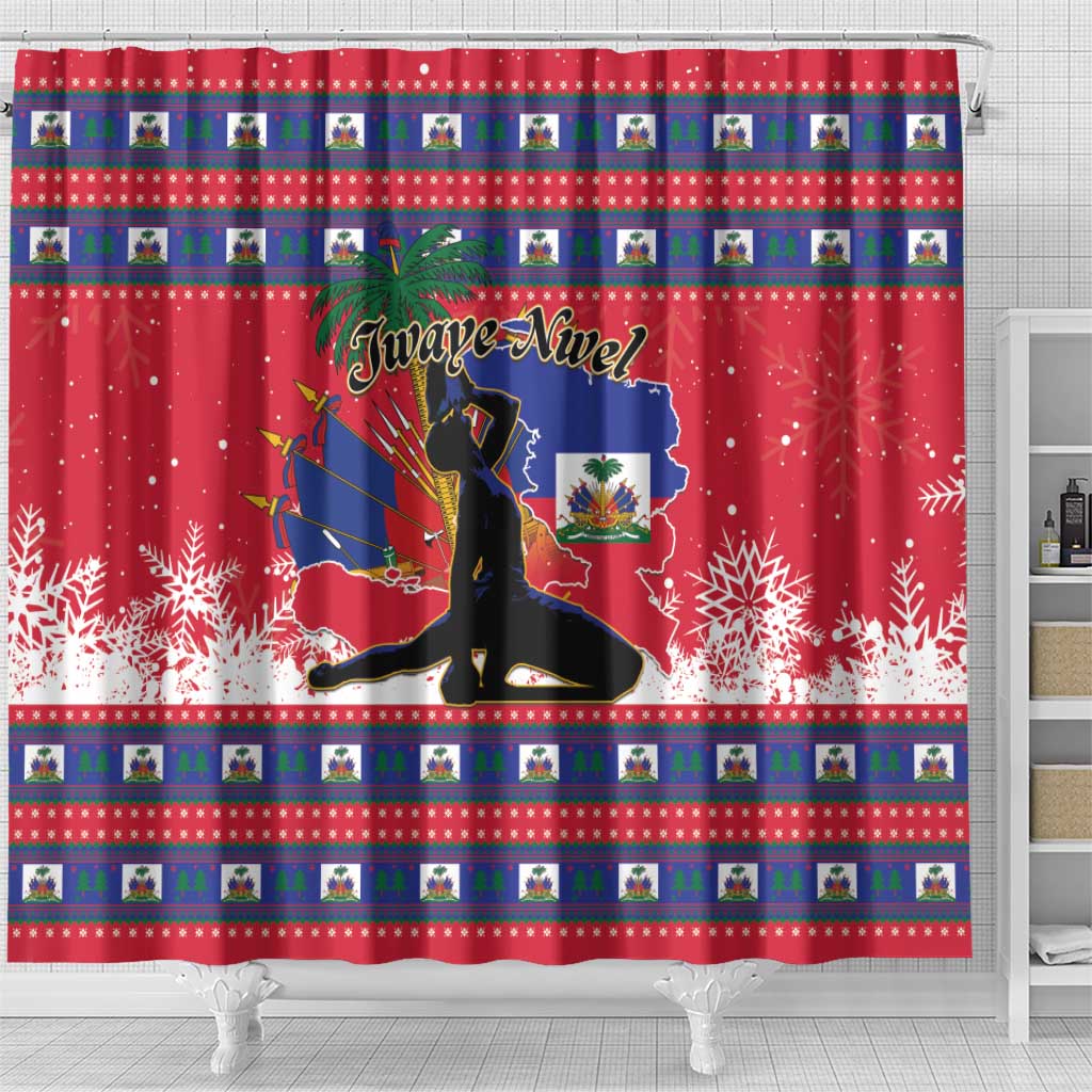 Ayiti Jwaye Nwel Shower Curtain Haiti Merry Christmas - African Pride