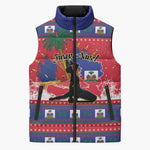 Personalized Ayiti Jwaye Nwel Sleeveless Puffer Jacket Haiti Merry Christmas