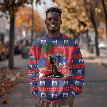 Personalized Ayiti Jwaye Nwel Sweatshirt Haiti Merry Christmas - African Pride