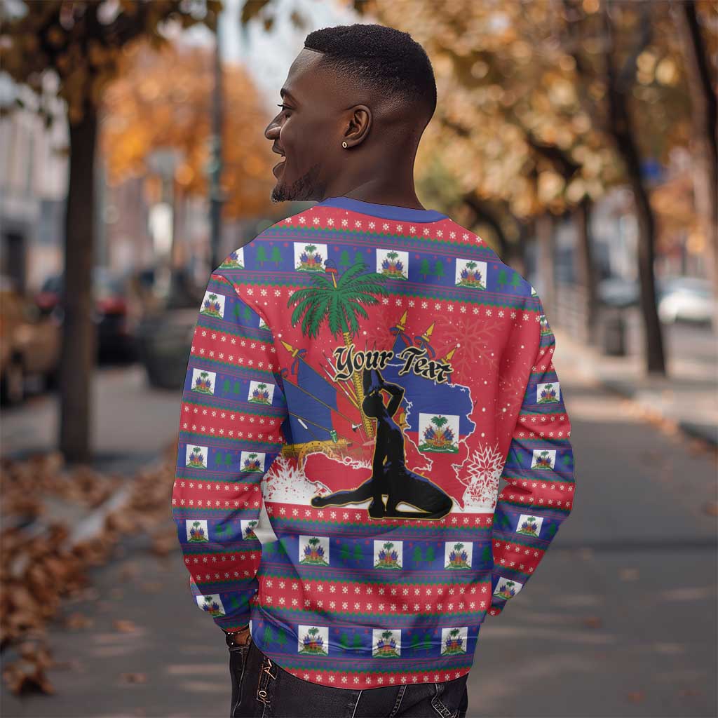Personalized Ayiti Jwaye Nwel Sweatshirt Haiti Merry Christmas - African Pride
