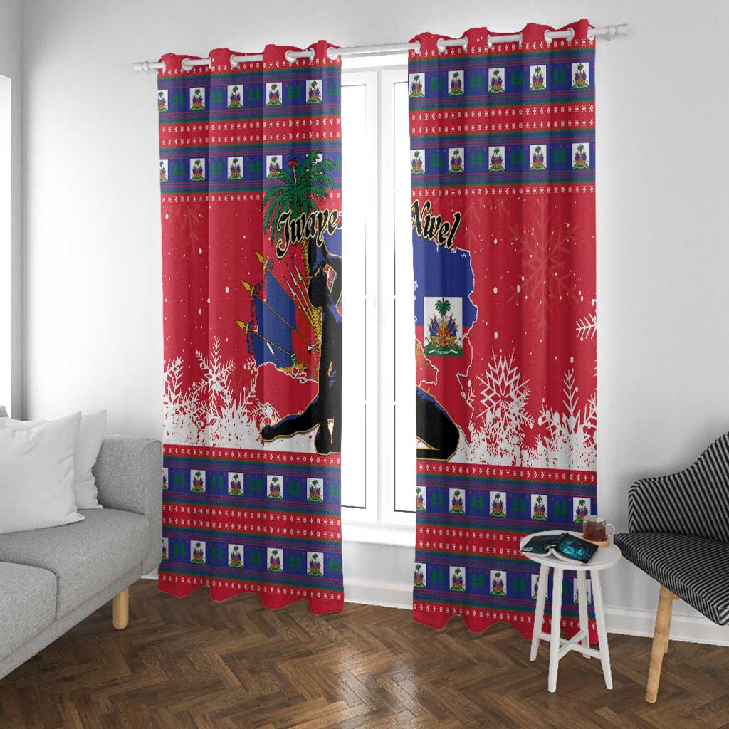 Ayiti Jwaye Nwel Window Curtain Haiti Merry Christmas - African Pride