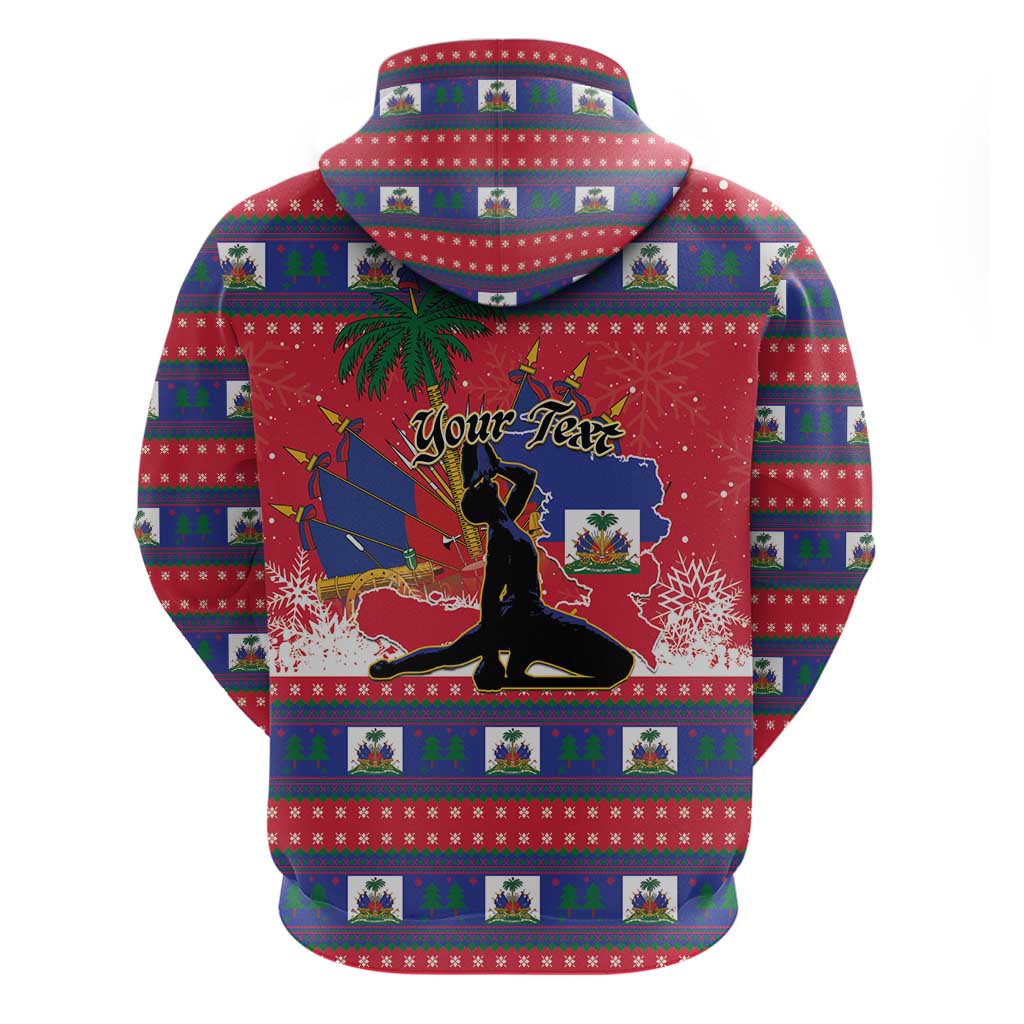 Personalized Ayiti Jwaye Nwel Zip Hoodie Haiti Merry Christmas - African Pride