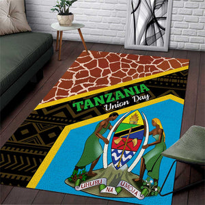 Tanzania Union Day 2024 Area Rug Uhuru na Umoja Giraffe Pattern