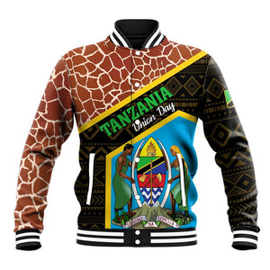 Tanzania Union Day 2024 Baseball Jacket Uhuru na Umoja Giraffe Pattern LT01