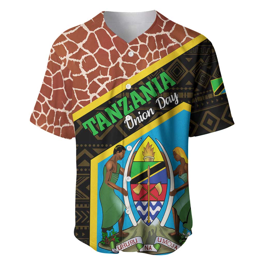 Tanzania Union Day 2024 Baseball Jersey Uhuru na Umoja Giraffe Pattern