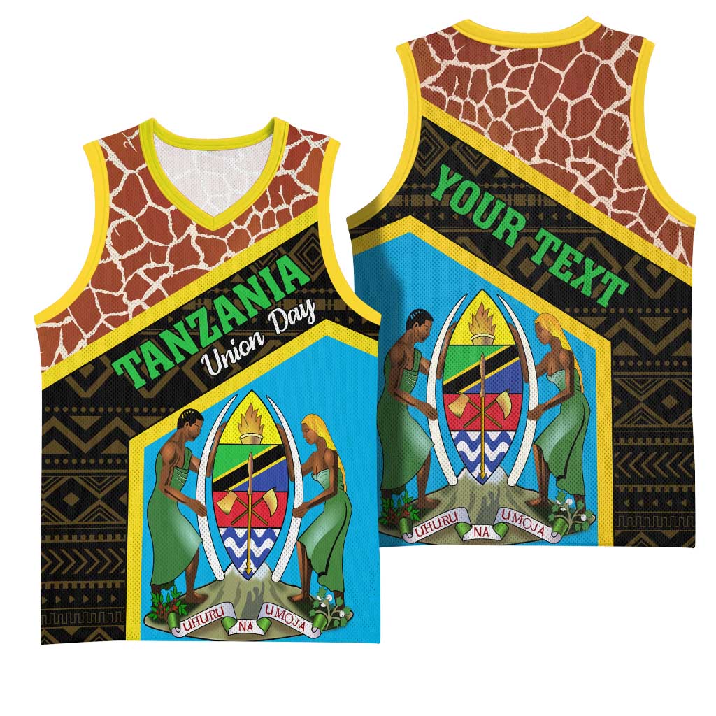 Tanzania Union Day 2024 Basketball Jersey Uhuru na Umoja Giraffe Pattern LT01