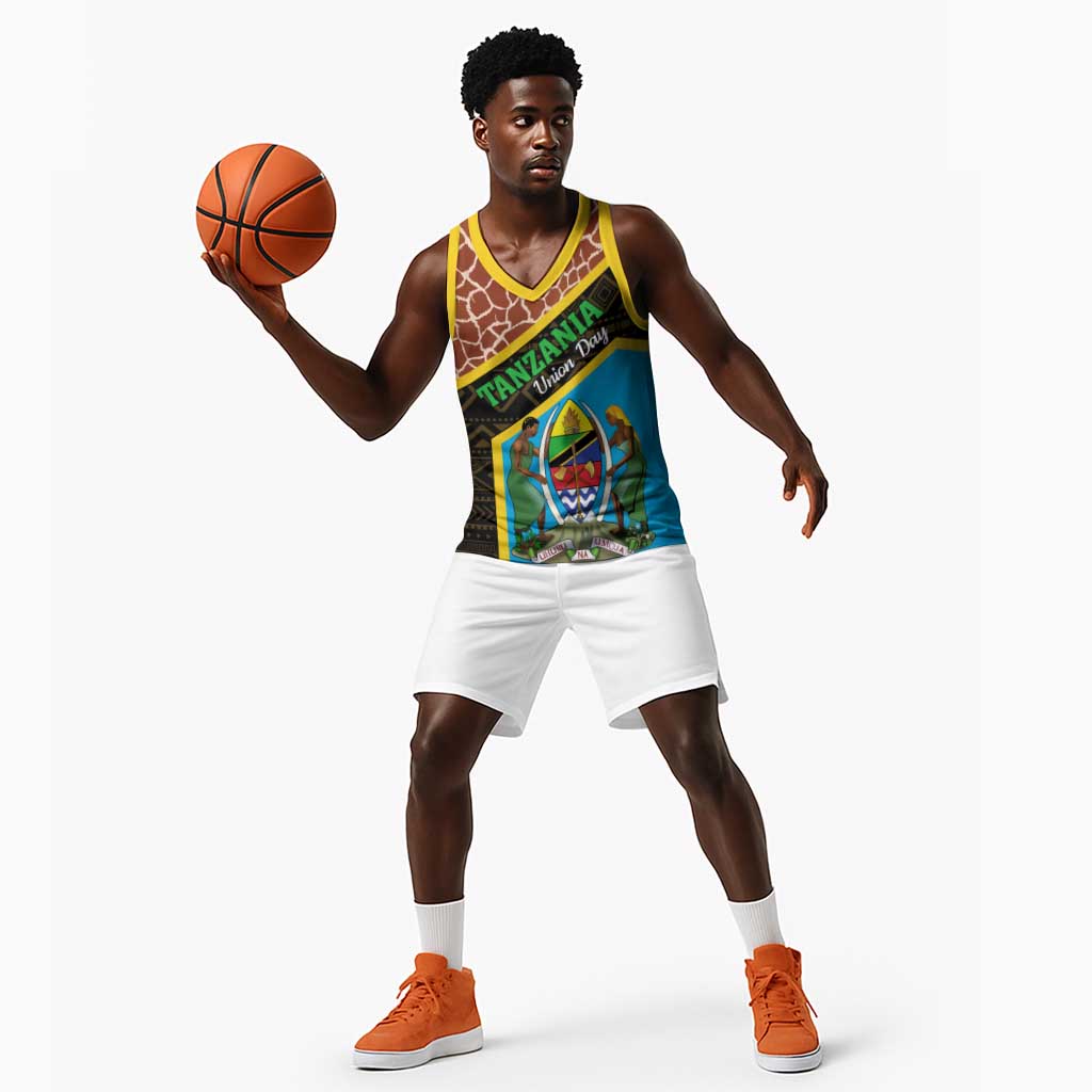 Tanzania Union Day 2024 Basketball Jersey Uhuru na Umoja Giraffe Pattern LT01