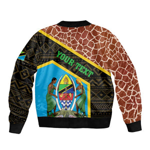 Tanzania Union Day 2024 Bomber Jacket Uhuru na Umoja Giraffe Pattern