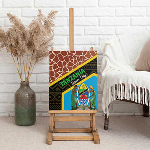 Tanzania Union Day 2024 Canvas Wall Art Uhuru na Umoja Giraffe Pattern