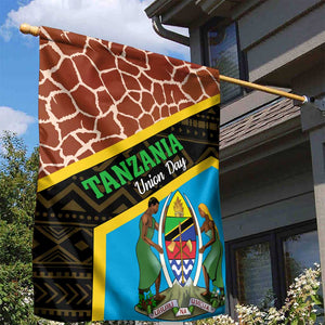 Tanzania Union Day 2024 Garden Flag Uhuru na Umoja Giraffe Pattern