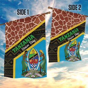 Tanzania Union Day 2024 Garden Flag Uhuru na Umoja Giraffe Pattern