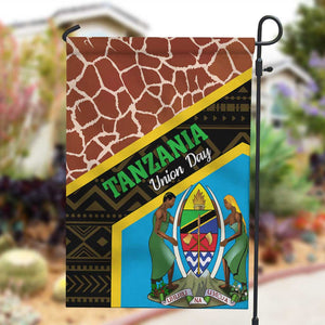 Tanzania Union Day 2024 Garden Flag Uhuru na Umoja Giraffe Pattern