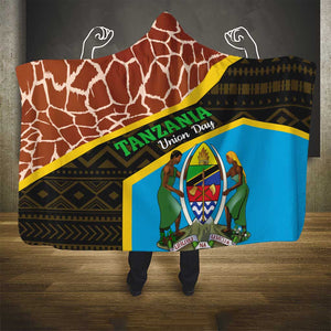 Tanzania Union Day 2024 Hooded Blanket Uhuru na Umoja Giraffe Pattern