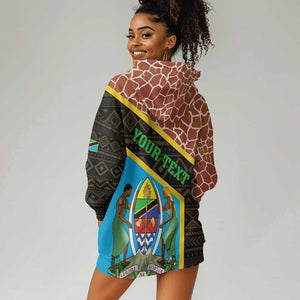 Tanzania Union Day 2024 Hoodie Dress Uhuru na Umoja Giraffe Pattern