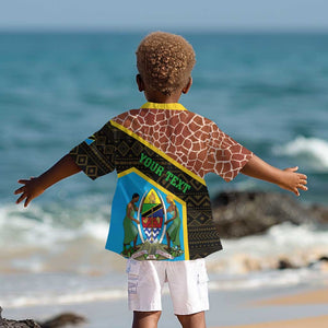 Tanzania Union Day 2024 Kid Hawaiian Shirt Uhuru na Umoja Giraffe Pattern