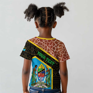 Tanzania Union Day 2024 Kid T shirt Uhuru na Umoja Giraffe Pattern